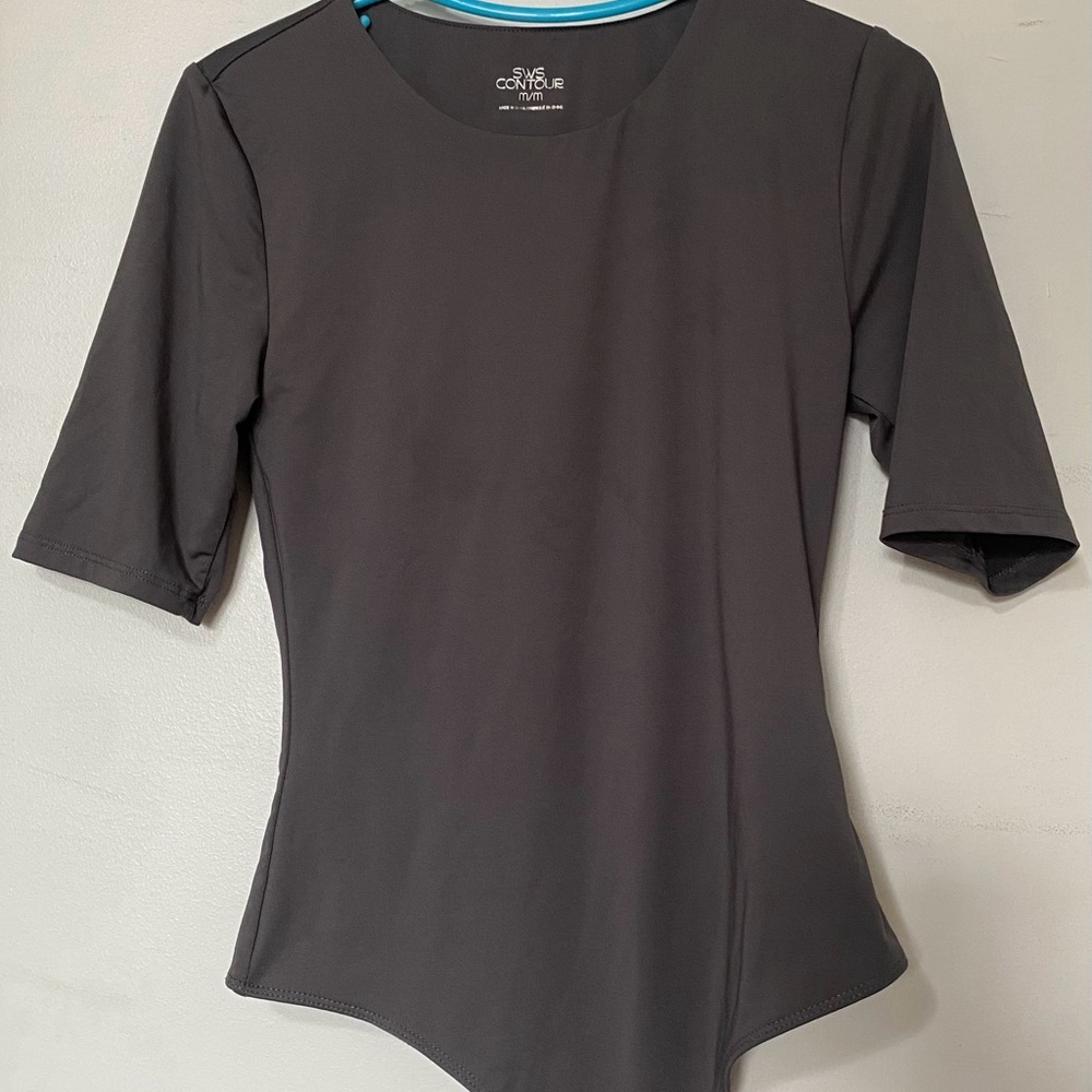 Gray Short Sleeve Bodysuit